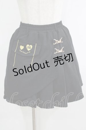 画像: NieR Clothing / ラップ風プリーツスカート  黒 H-25-10-22-1030-PU-SK-KB-ZH