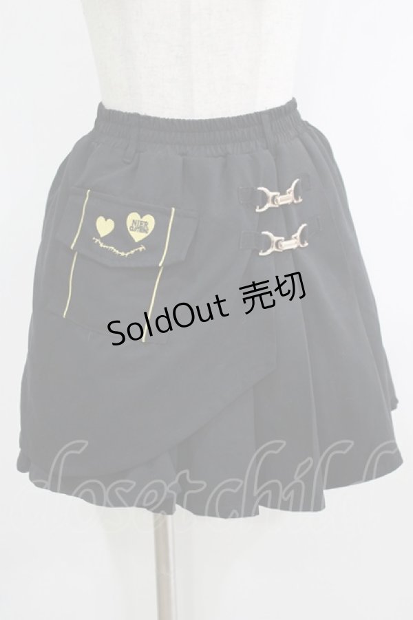 画像1: NieR Clothing / ラップ風プリーツスカート  黒 H-25-10-22-1030-PU-SK-KB-ZH (1)