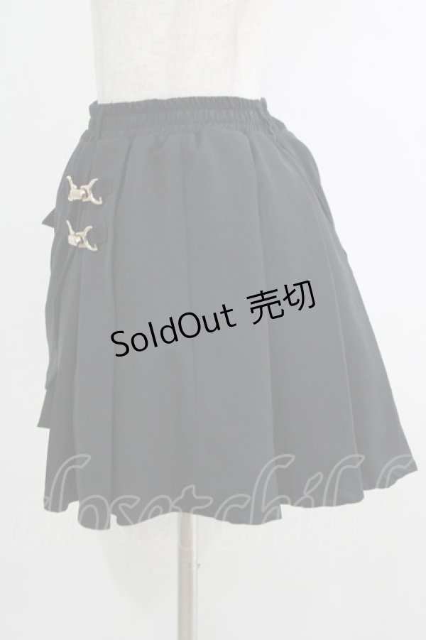 画像2: NieR Clothing / ラップ風プリーツスカート  黒 H-25-10-22-1030-PU-SK-KB-ZH (2)