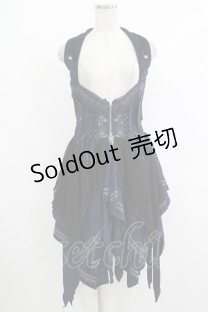 画像: OZZ ANGELO / 薔薇刺繍ホルターベスト  紺 H-25-10-22-1034-OO-TO-KB-ZH