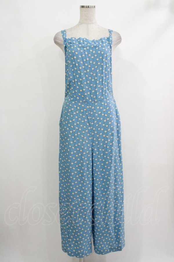 画像1: 【SALE】Jane Marple Dans Le Salon / Lily of the valleyサロペットパンツ M ブルーグレー H-25-10-22-1042-JM-PA-KB-ZT099 (1)