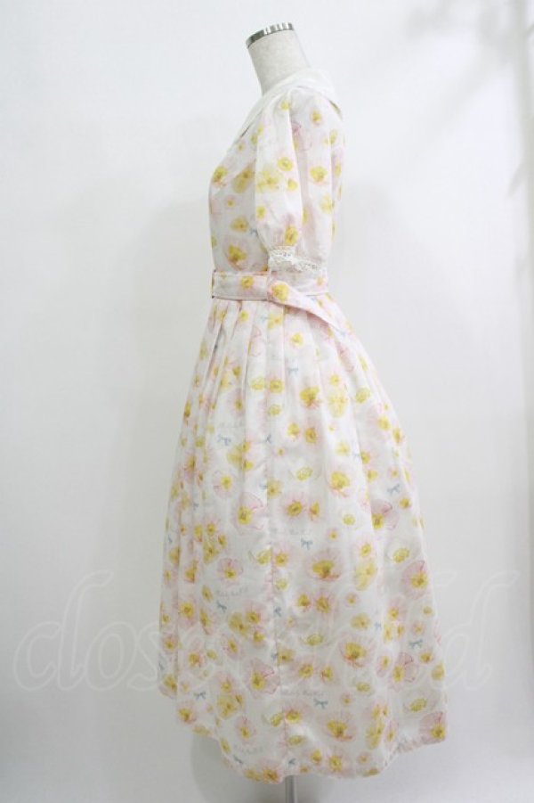 画像2: Melody BasKet / Blooming poppyフロントボタンワンピース  ピンク H-25-10-22-1005-LO-OP-KB-ZT314 (2)