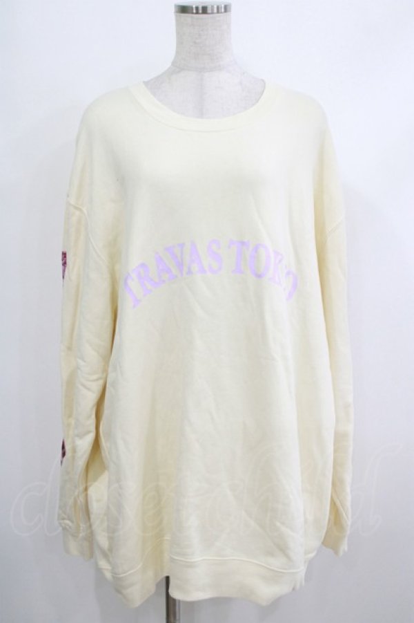 画像1: TRAVAS TOKYO / 袖くまラウンドロゴスウェット  アイボリー H-25-10-22-1047-PU-TO-KB-ZH (1)