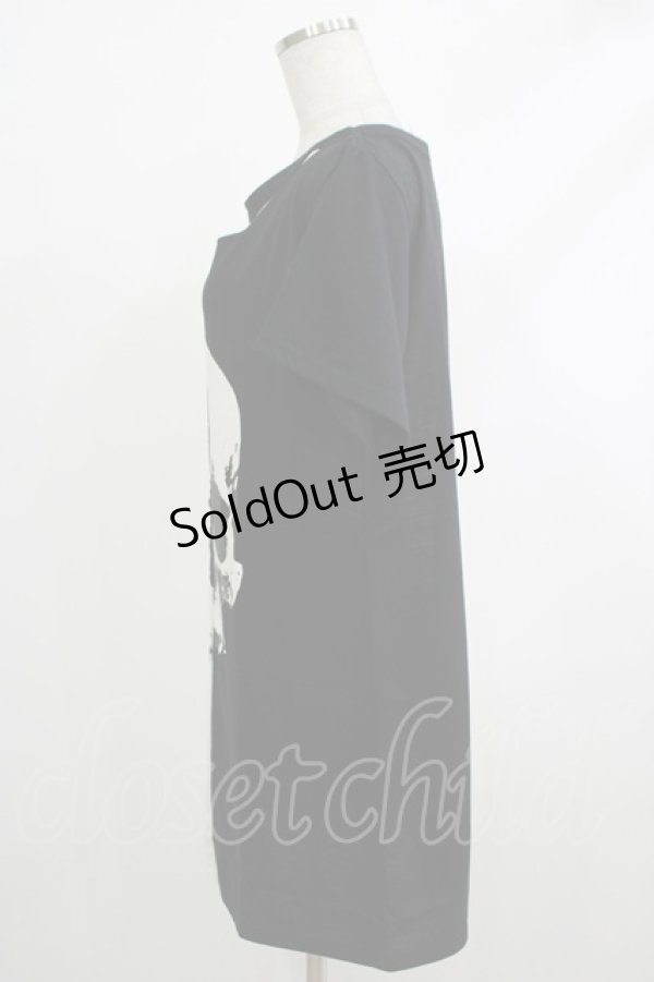 画像2: HELL CAT PUNKS / バイカラーロングTシャツSKULL F 黒×白 H-25-10-22-1049-PU-TO-KB-ZT388 (2)