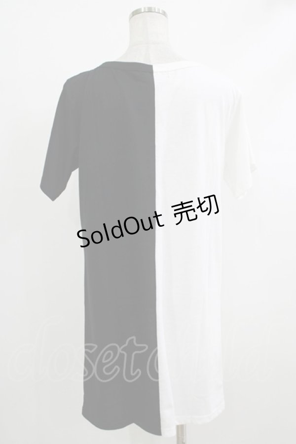 画像3: HELL CAT PUNKS / バイカラーロングTシャツSKULL F 黒×白 H-25-10-22-1049-PU-TO-KB-ZT388 (3)