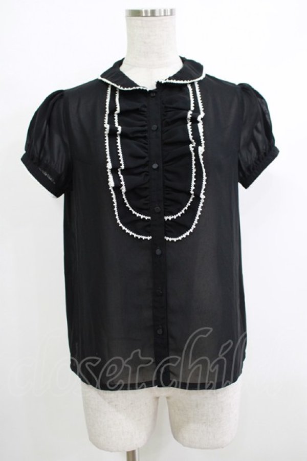 画像1: 【SALE】MILK / ROMANTIC ブラウス  ブラック H-25-10-22-1056-ML-BL-KB-ZH (1)