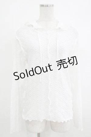 画像: merry jenny / フードレースtops  オフホワイト H-25-10-22-1059-LO-TO-KB-ZH