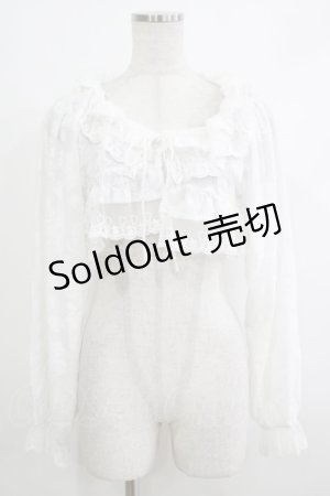 画像: merry jenny / flowerレースシアーボレロ  オフホワイト H-25-10-22-1060-LO-TO-KB-ZH