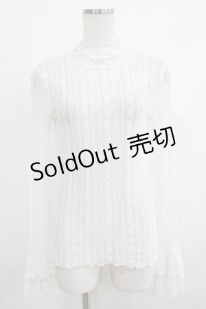 画像: merry jenny / Wフレアスリーブレースtops  オフホワイト H-25-10-22-1062-LO-TO-KB-ZH