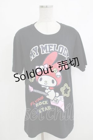 画像: LISTEN FLAVOR / マイメロディのロックスターTシャツ LL ブラック H-25-10-22-1064-PU-TO-KB-ZH