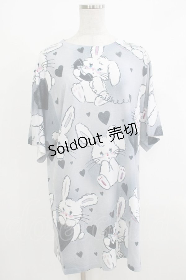 画像1: 【SALE】MILKBOY / Bunny play Tee XL グレーベース H-25-10-22-1067-MB-TO-KB-ZT388 (1)