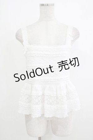 画像: merry jenny / リボンレースペプラムビスチェ  ホワイト H-25-10-22-1070-LO-TO-KB-ZH