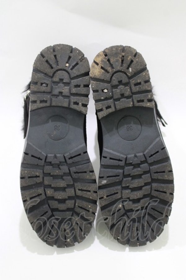 画像4: NieR Clothing / ショートブーツ 38(約24.5〜25cm) ブラック H-25-10-22-1079-PU-SH-KB-ZH (4)