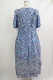 画像3: 【SALE】Jane Marple Dans Le Salon / Flower Stamp Empireワンピース M サックス H-25-10-22-1009-JM-OP-KB-ZT329 (3)