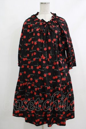 画像: Jane Marple / Skipping cherriesチュニックドレス M 黒 H-25-10-22-1002-JM-OP-KB-ZH