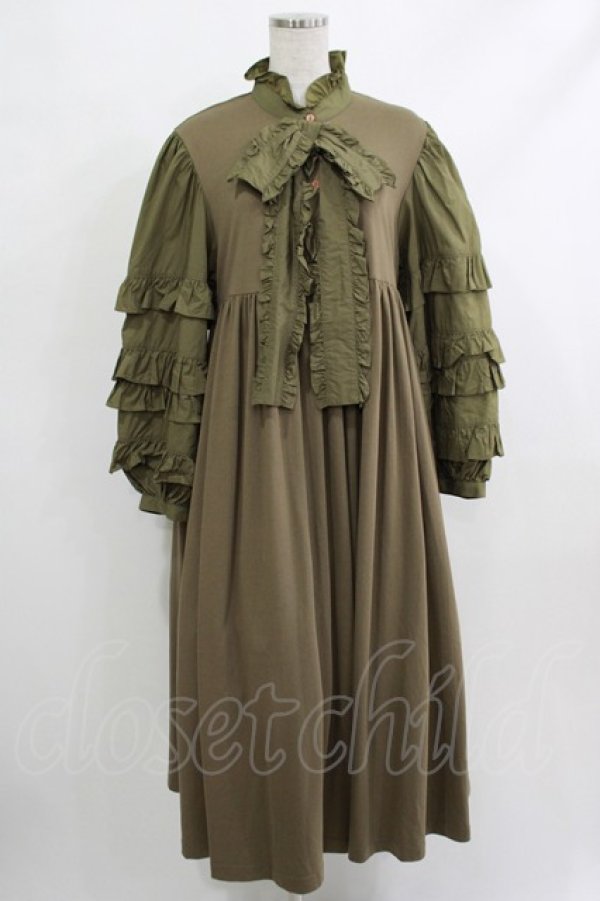 画像1: Candy Stripper / ADDICTED TO YOU DRESS  カーキ H-25-10-22-1012-PU-OP-KB-ZH (1)