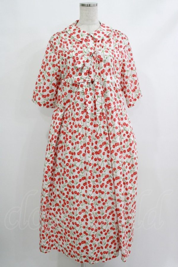画像1: Jane Marple Dans Le Salon / Falling cherriesダブルリボンドレス M オフホワイト H-25-10-22-1013-JM-OP-KB-ZT316 (1)