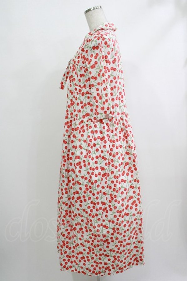 画像2: Jane Marple Dans Le Salon / Falling cherriesダブルリボンドレス M オフホワイト H-25-10-22-1013-JM-OP-KB-ZT316 (2)