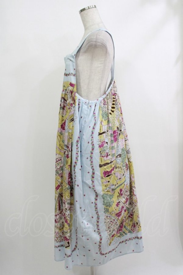 画像2: Jane Marple / La fete foraineエプロンドレス M サックス H-25-10-22-1015-JM-OP-KB-ZH (2)