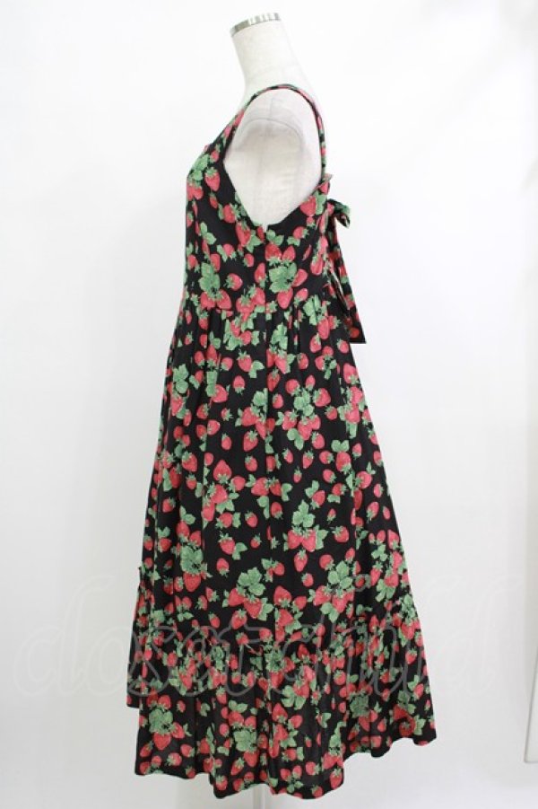 画像2: Jane Marple / Strawberry garden Strap dress M ブラック H-25-10-22-1016-JM-OP-KB-ZH (2)