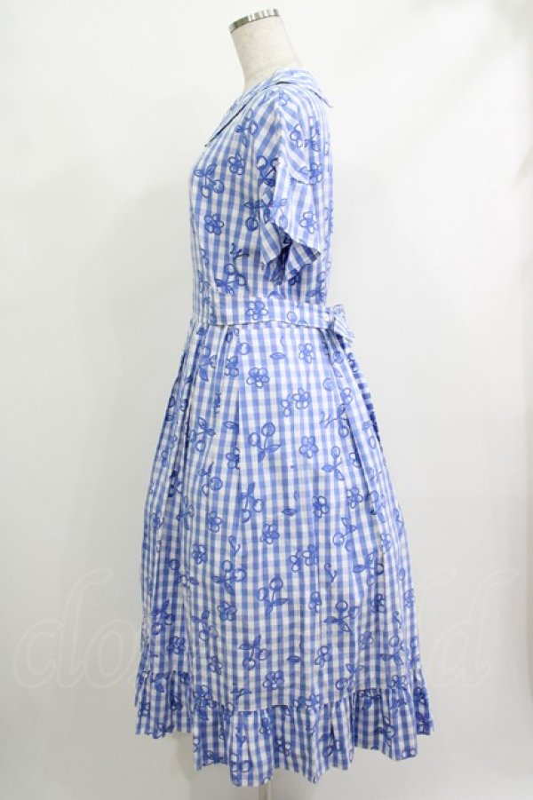 画像2: Jane Marple / Picnic cloth joyfulドレス M ブルー H-25-10-22-1017-JM-OP-KB-ZH (2)