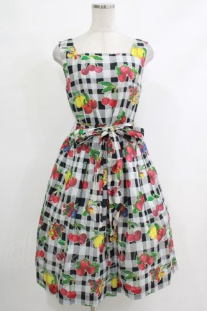 画像: Jane Marple / フルーツピクニックスクエアドレス M 黒 H-25-10-22-1022-JM-OP-KB-ZH