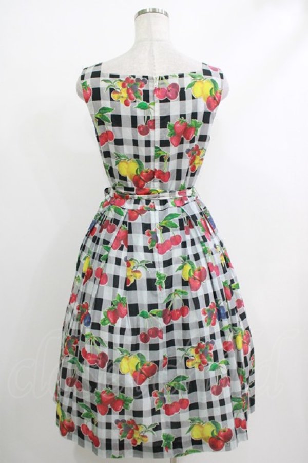 画像3: 【SALE】Jane Marple / フルーツピクニックスクエアドレス M 黒 H-25-10-22-1022-JM-OP-KB-ZH (3)