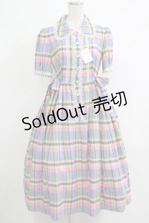 画像: MILK / Moon light dress  ラベンダーローズチェック H-25-10-22-1024-ML-OP-KB-ZT260