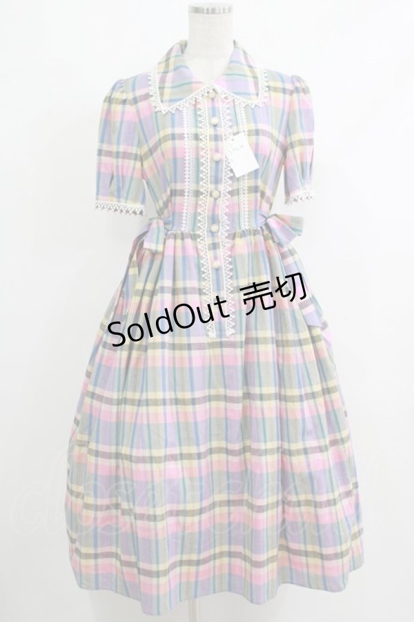 画像1: MILK / Moon light dress  ラベンダーローズチェック H-25-10-22-1024-ML-OP-KB-ZT260 (1)