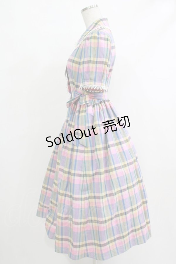 画像2: MILK / Moon light dress  ラベンダーローズチェック H-25-10-22-1024-ML-OP-KB-ZT260 (2)