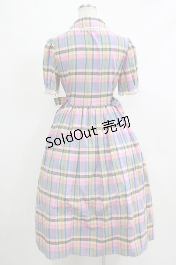 画像3: MILK / Moon light dress  ラベンダーローズチェック H-25-10-22-1024-ML-OP-KB-ZT260 (3)