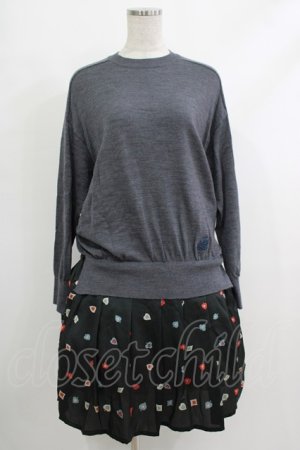 画像: Jane Marple Dans Le Salon / Knit&Playing cards collaborationドレス M ミックスグレー×ブラック H-25-10-22-1027-JM-OP-KB-ZH