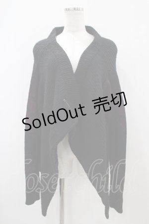 画像: gouk / フロッキープリントニットカーディガン  黒 H-25-10-22-058-GO-TO-KB-ZH