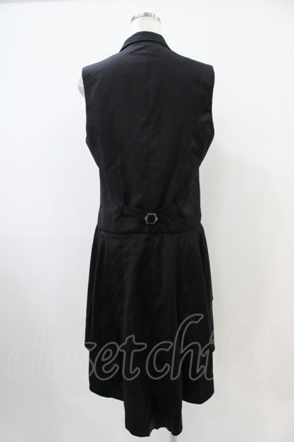 画像2: BPN FOR MEN / フィッシュテールロングベスト  黒 H-25-10-22-007-GO-TO-KB-ZH (2)