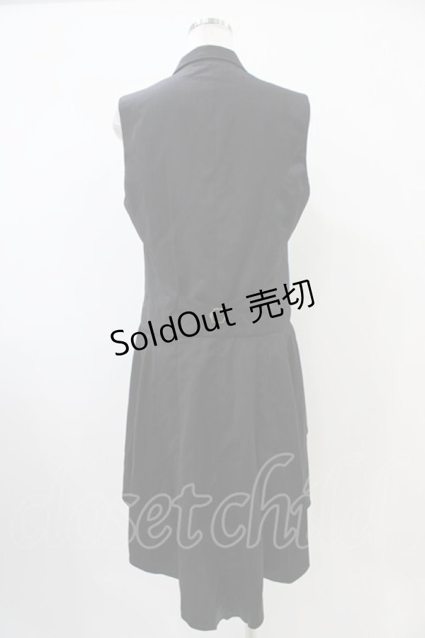 画像2: BPN FOR MEN / フィッシュテールロングベスト  黒 H-25-10-22-007-GO-TO-KB-ZH (2)