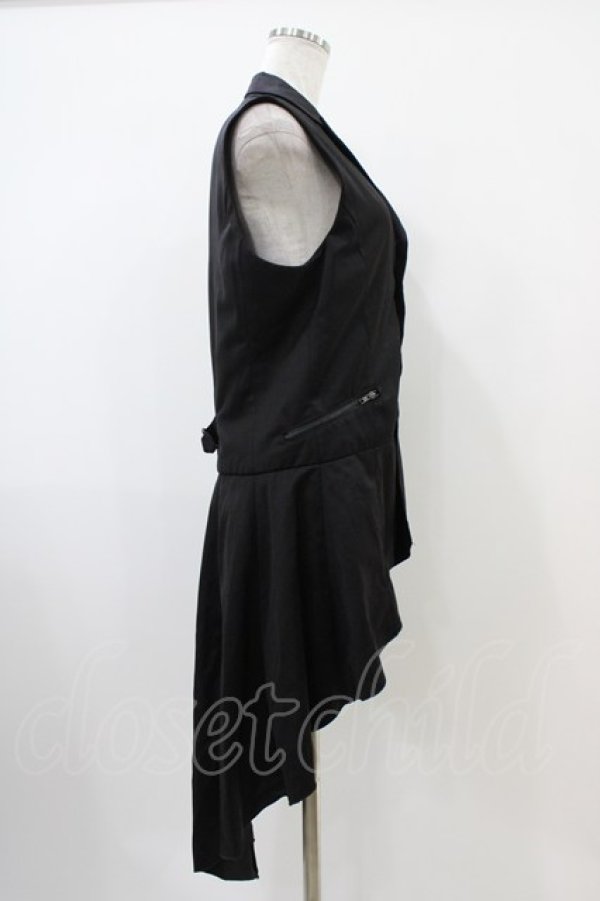 画像3: BPN FOR MEN / フィッシュテールロングベスト  黒 H-25-10-22-007-GO-TO-KB-ZH (3)