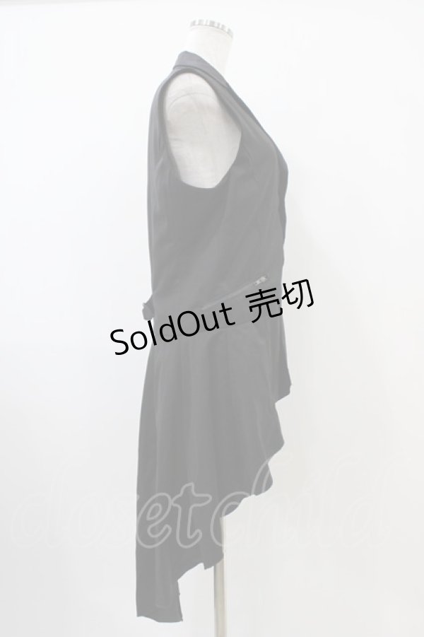 画像3: BPN FOR MEN / フィッシュテールロングベスト  黒 H-25-10-22-007-GO-TO-KB-ZH (3)