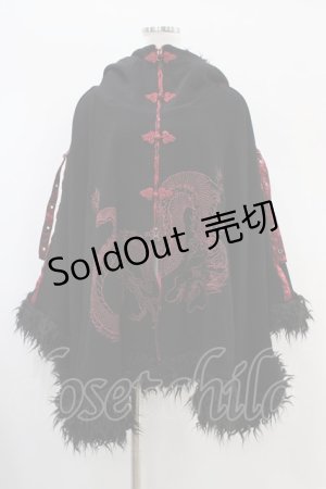 画像: Qutie Frash / ポンチョコート  黒×赤 H-25-10-22-008-QU-JA-KB-ZH