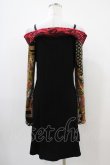 画像2: Qutie Frash / 柄切替オフショルカーデ  黒×赤 H-25-10-22-009-QU-TO-KB-ZH (2)