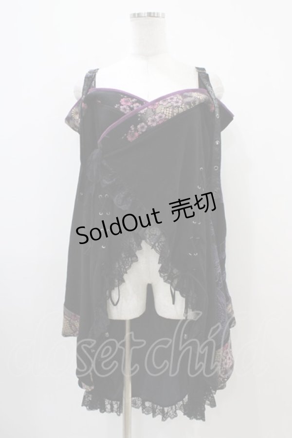 画像1: Qutie Frash / オフショルカーディガン  黒×紫 H-25-10-22-010-QU-TO-KB-ZH (1)