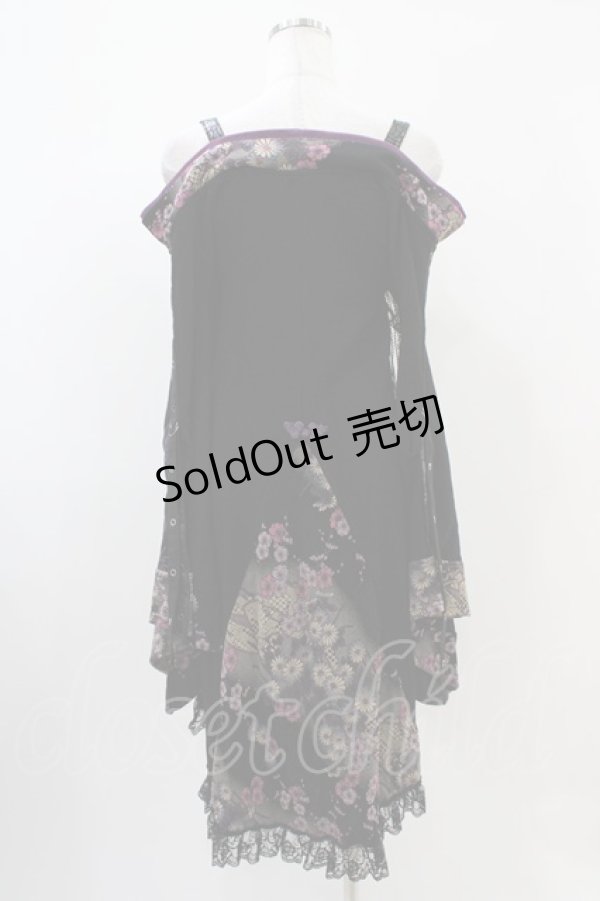 画像2: Qutie Frash / オフショルカーディガン  黒×紫 H-25-10-22-010-QU-TO-KB-ZH (2)