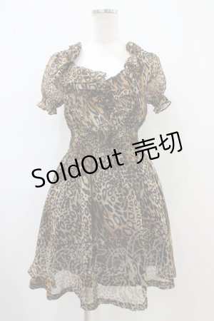 画像: SEXY DYNAMITE LONDON / レオパードシャーリングワンピース  茶 H-25-10-22-014-PU-OP-KB-ZH