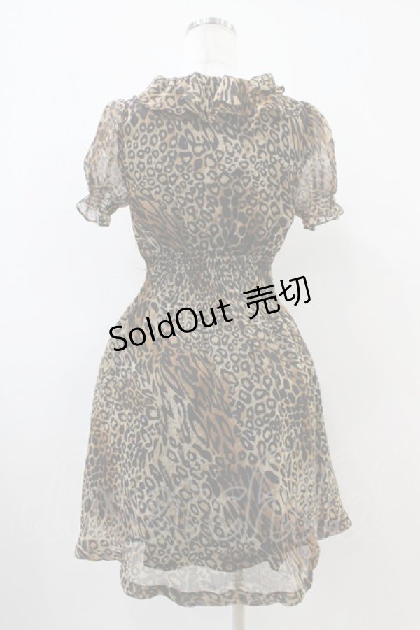 画像2: SEXY DYNAMITE LONDON / レオパードシャーリングワンピース  茶 H-25-10-22-014-PU-OP-KB-ZH (2)