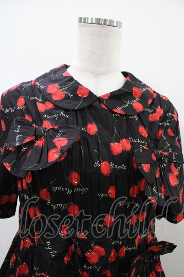Jane Marple / Skipping cherriesのリボンドレス ブラック H-25