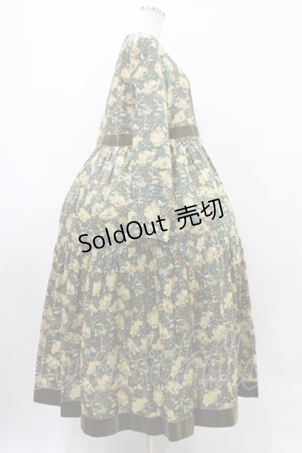 画像3: Jane Marple Dans Le Salon / CLEMENTINA DAISYペザントドレス  モスグリーン H-25-10-22-018-JM-OP-KB-ZH (3)