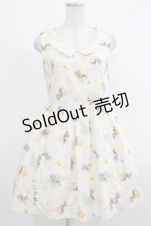 画像: mmts / クリィミーマミタス総柄ワンピース【魔法の天使クリィミーマミ×mmts】  アイボリー H-25-10-23-1001-PU-OP-KB-ZH