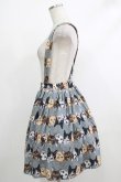 画像2: mmts / 猫ボーダーサス付きスカート  グレー H-25-10-23-1003-PU-SK-KB-ZH (2)