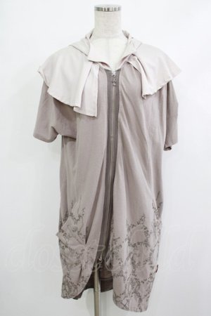 画像: Ozz conte / 裾プリントZIPパーカー  グレージュ H-25-10-23-1031-OO-TO-KB-ZH