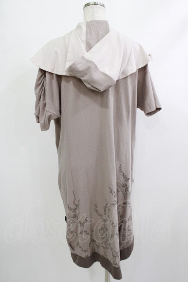 画像3: 【SALE】Ozz conte / 裾プリントZIPパーカー  グレージュ H-25-10-23-1031-OO-TO-KB-ZT248 (3)