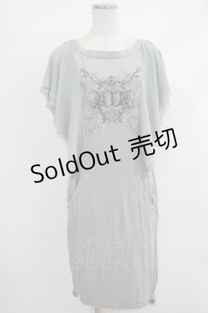画像: 【SALE】Rozen Kavalier / プリント刺繍カットソーワンピース  グレー H-25-10-23-1033-OO-OP-KB-ZT258